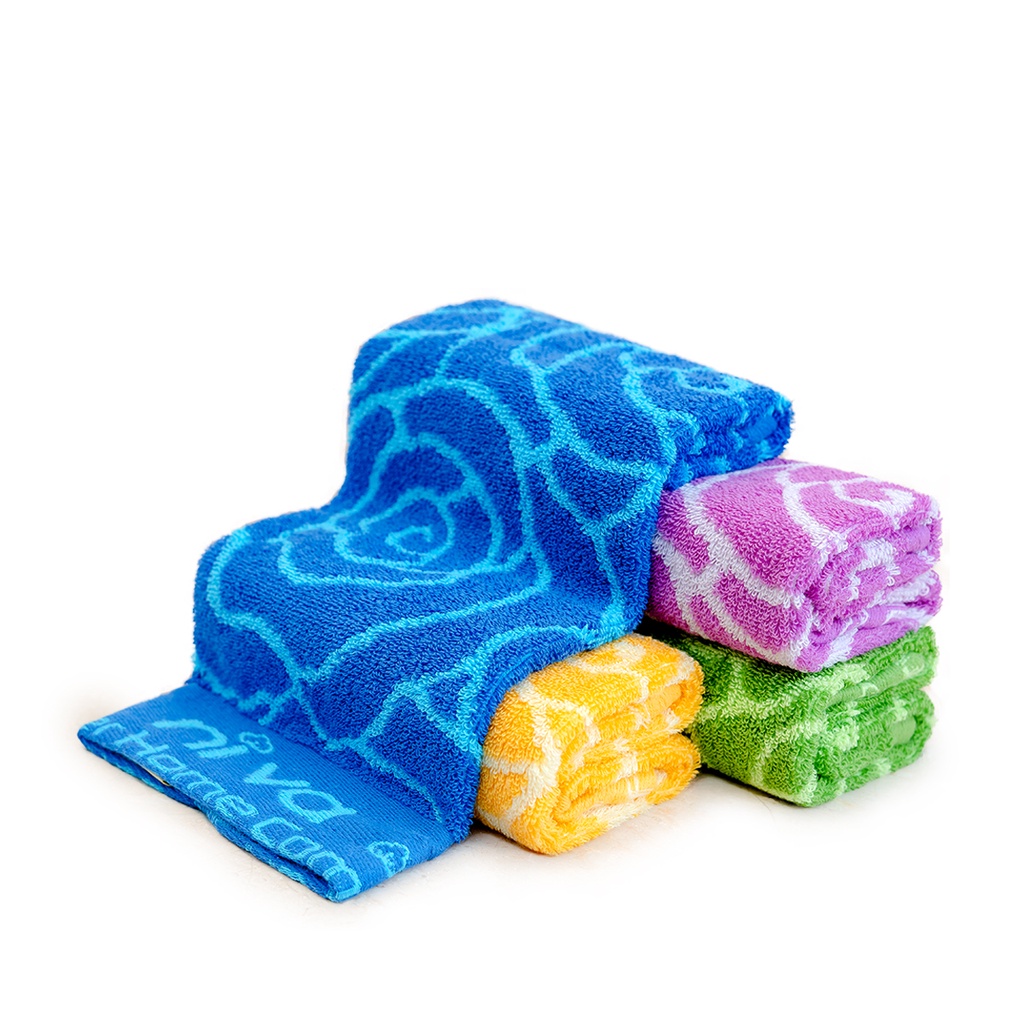 Combo 3 Khăn Mặt Cotton Tự Nhiên 100% NIVA Wp2 Thấm Hút Vượt Trội An Toàn Cho Da, Hoa Văn Kích Thước 280x480 mm