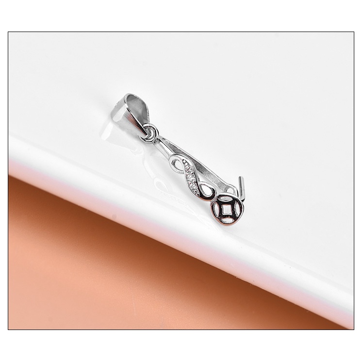 █diy゜ S925 Bạc●Mặt Dây Chuyền Hình Đồng Xu Bằng Bạc 925 Bằng Đá Ngọc Bích