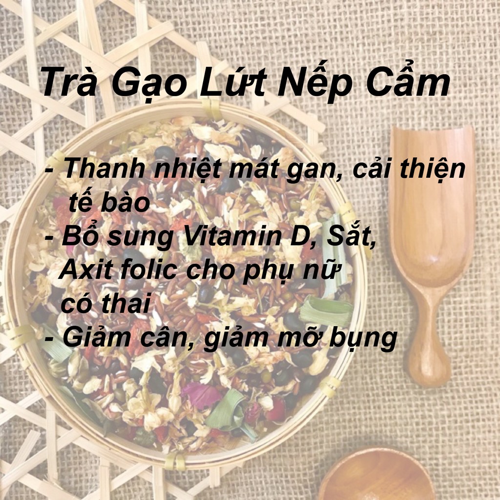 Trà gạo lứt nếp cẩm thơm ngon - thanh nhiệt, giải độc, mát gan đóng hộp 500g-HÀNG LOẠI 1