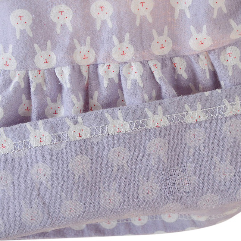 Set đầm tay dài in hình thỏ kèm túi cà rốt cho bé gái