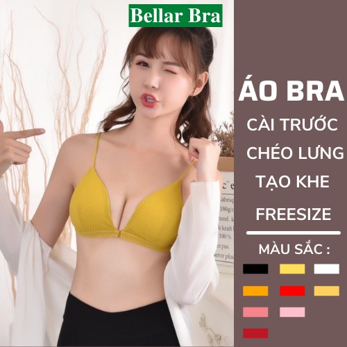 Áo Bra Cotton - Bra Nữ 2 Dây Cài Trước Tiện Lợi - Áo Ngực Nữ Dây Chéo Vai Gợi Cảm   B715