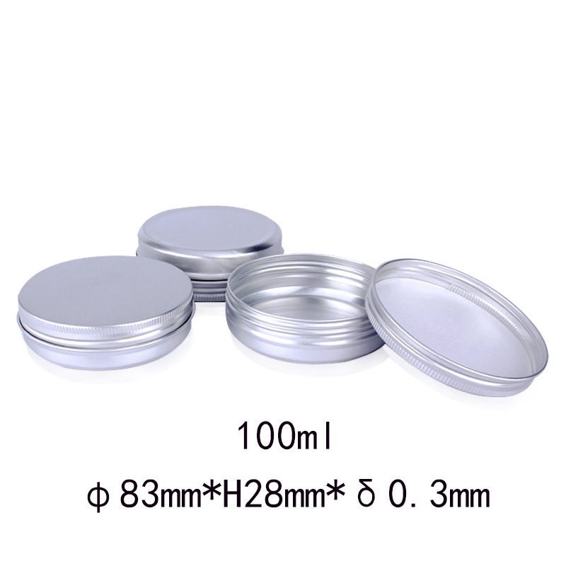Hộp Thiếc Nhôm Bạc Rỗng 100ml Đựng Mực Mỹ Phẩm Có Nắp Và Vít