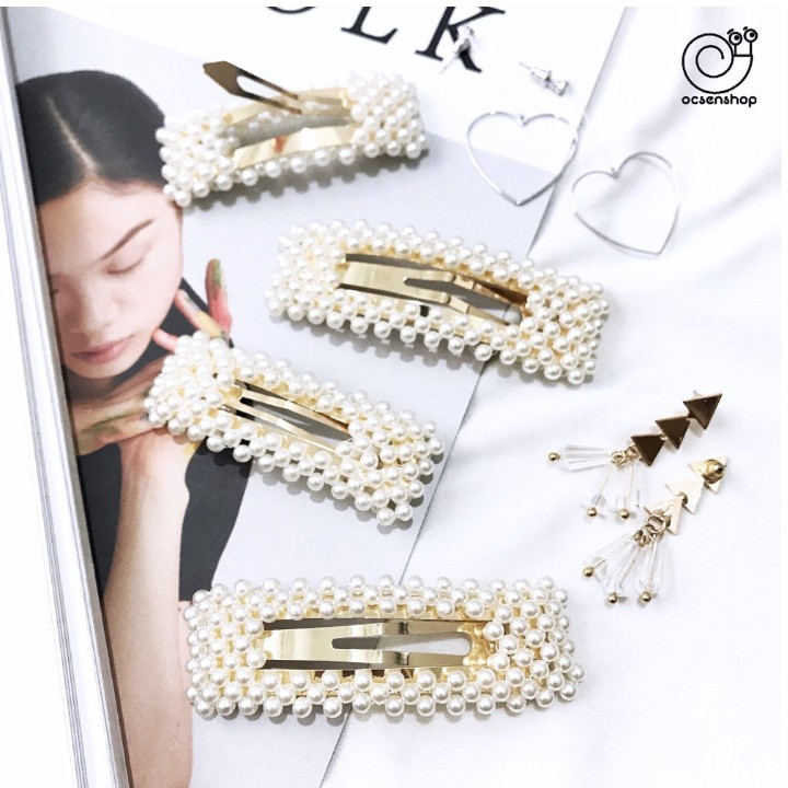 Set 4 Kẹp Tóc Ngọc Trai Nhân Tạo Siêu Sang Chảnh Cho Các Nàng Điệu