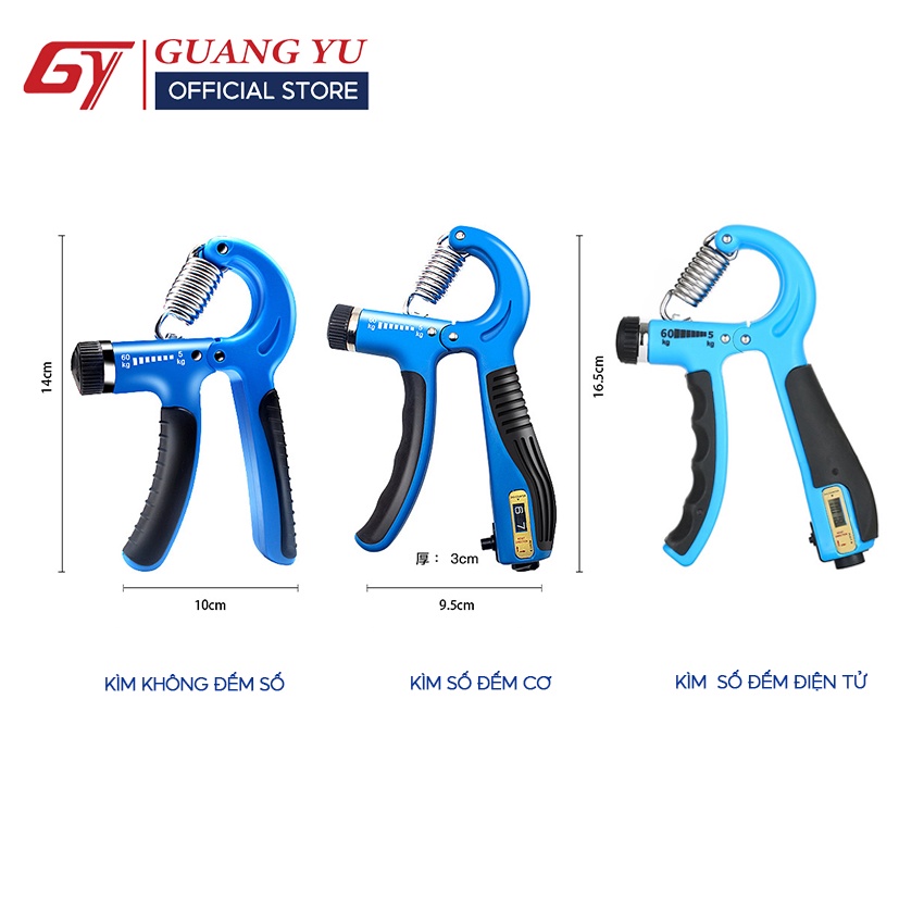 Kìm Bóp Tay Kìm Tập Cơ Tay GUANG YU Dụng Cụ Tập Gym Tại Nhà Có Bộ Đếm Số Điều Chỉnh Lực Từ 5 đến 60KG