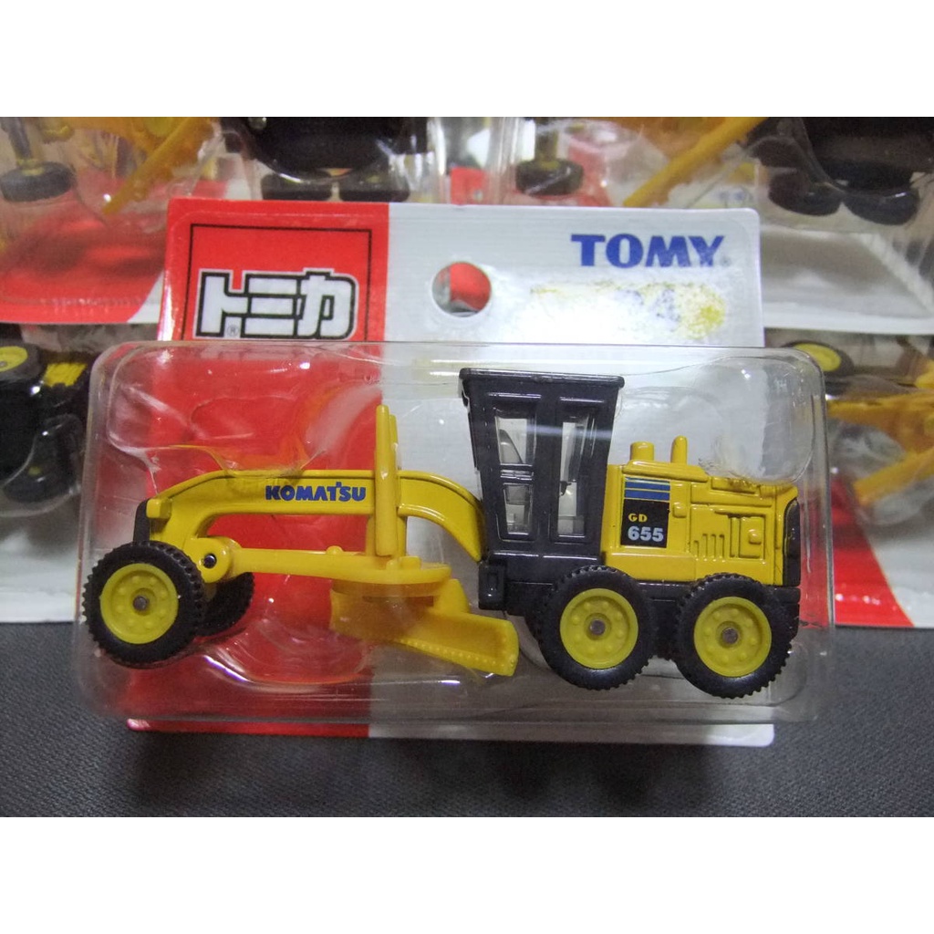 Mô hình dừng sản xuất Tomica No.24 máy san gạt Komatsu Motor Grader GD655 Made in China 2005