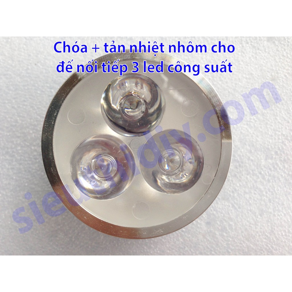 Bộ chóa và tản nhiệt nhôm, đế nhôm led âm trần, hồng ngoại 3 bóng