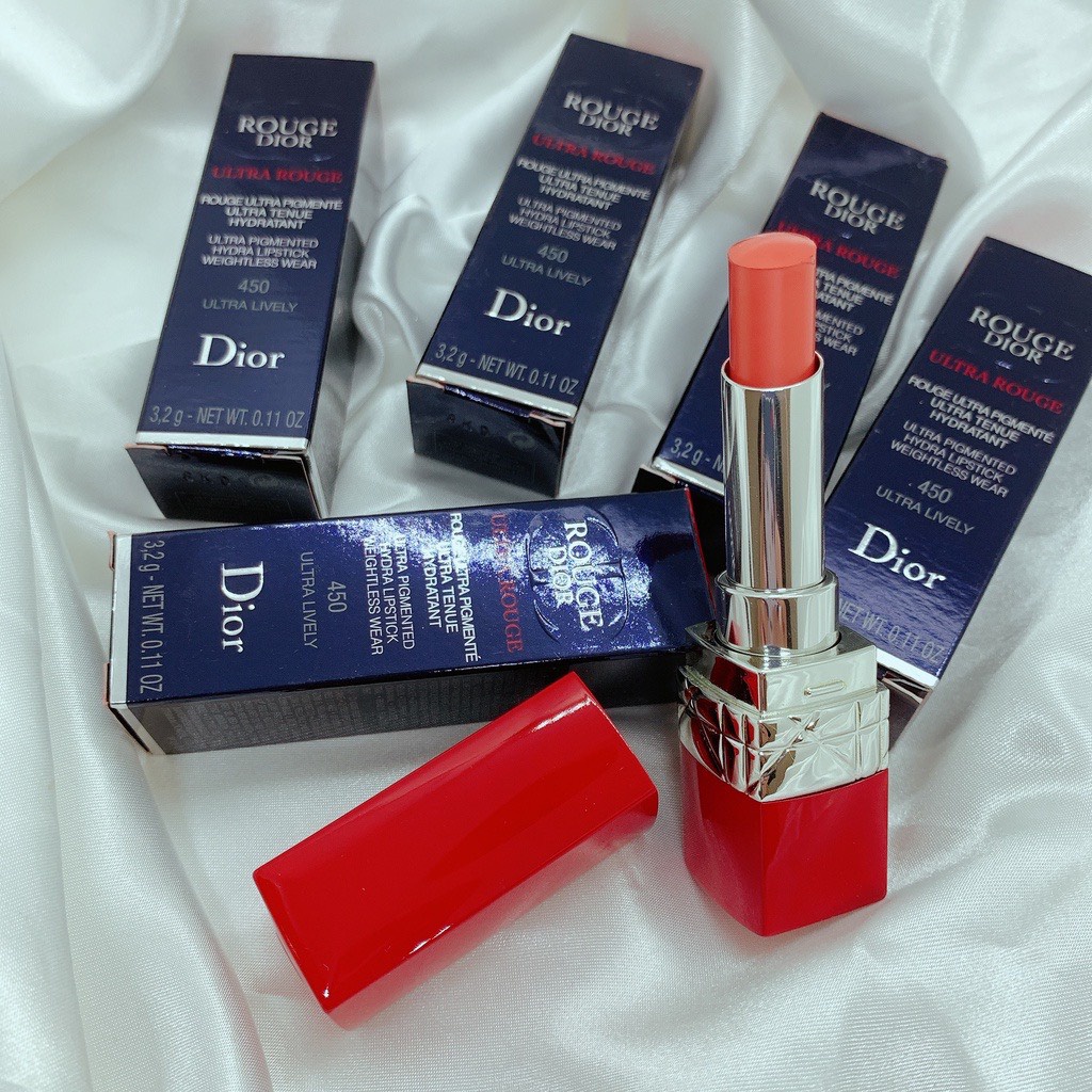 (mẫu mới 2022) Son Dior số 450 màu hồng cam Ultra Rouge Ultral Lively