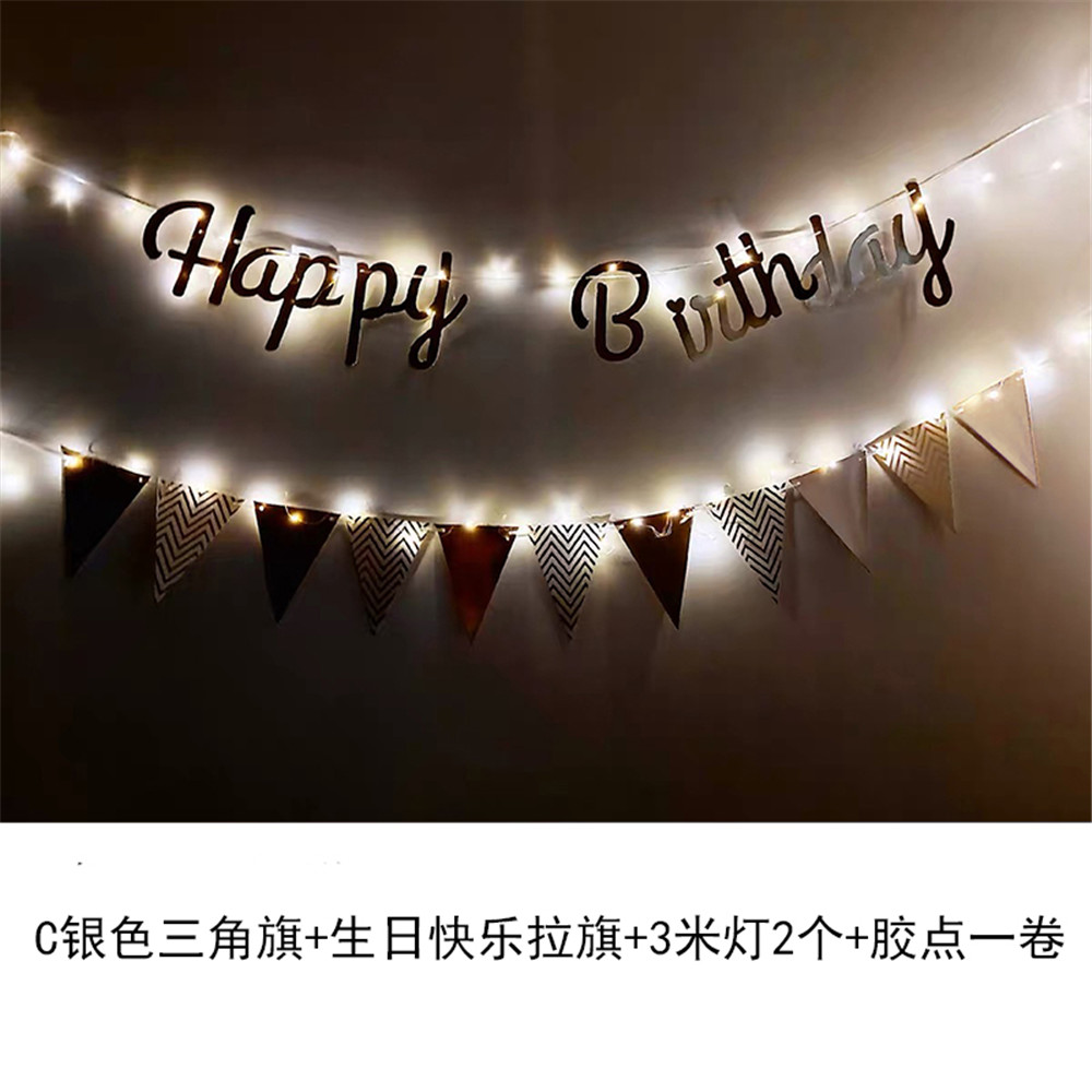 Banner Chữ Happy Birthday Có Đèn Trang Trí Tiệc Sinh Nhật Cho Bé