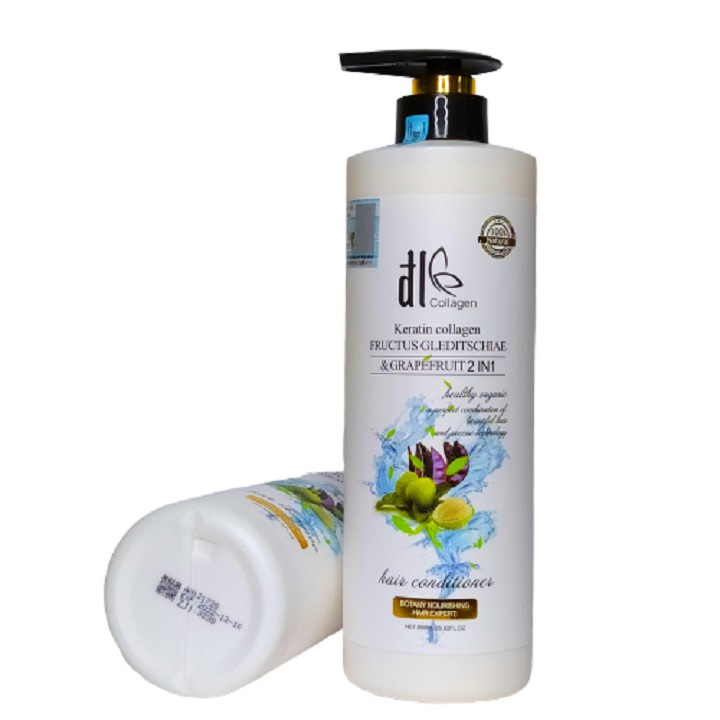 Cặp Dầu Gội Xả Bưởi Trắng DL COLLAGEN 850ML - Giảm Rụng Tóc, Phục Hồi Tóc Khô Xơ, Hư Tổn | Hàng Chính Hãng
