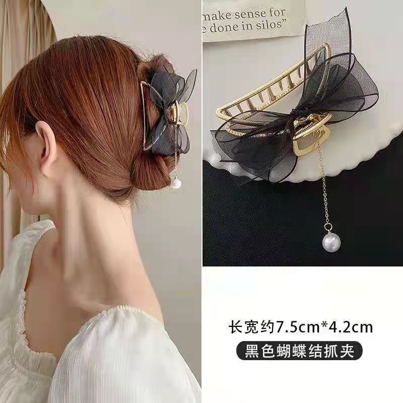 Kẹp Tóc Nơ Lưới Cỡ Lớn Bằng Hợp Kim Phong Cách Hàn Quốc Dễ Thương Dành Cho Bạn Nữ