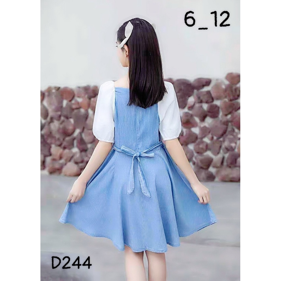 Đầm jean bé gái, Đầm bé gái đi chơi, đi tiệc sang chảnh 013323