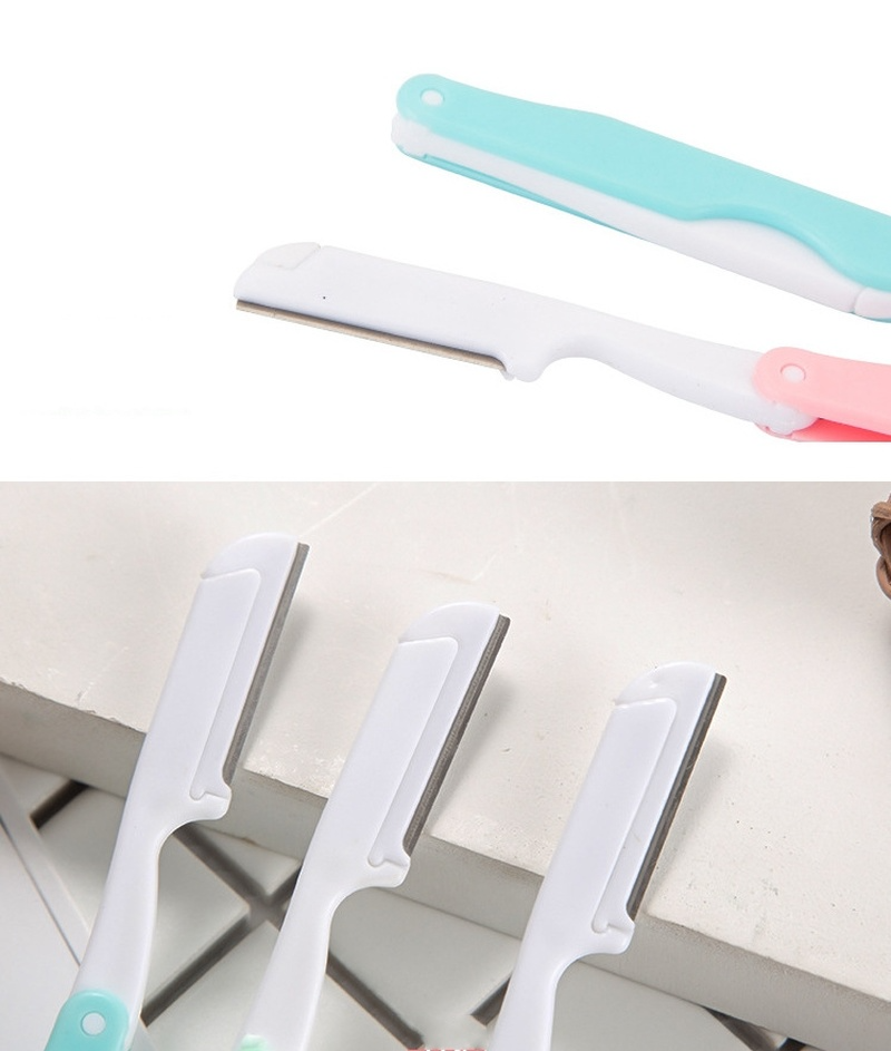 [Hàng mới về] Dao cạo tỉa lông mày bằng thép không gỉ gấp gọn lại được tiện lợi