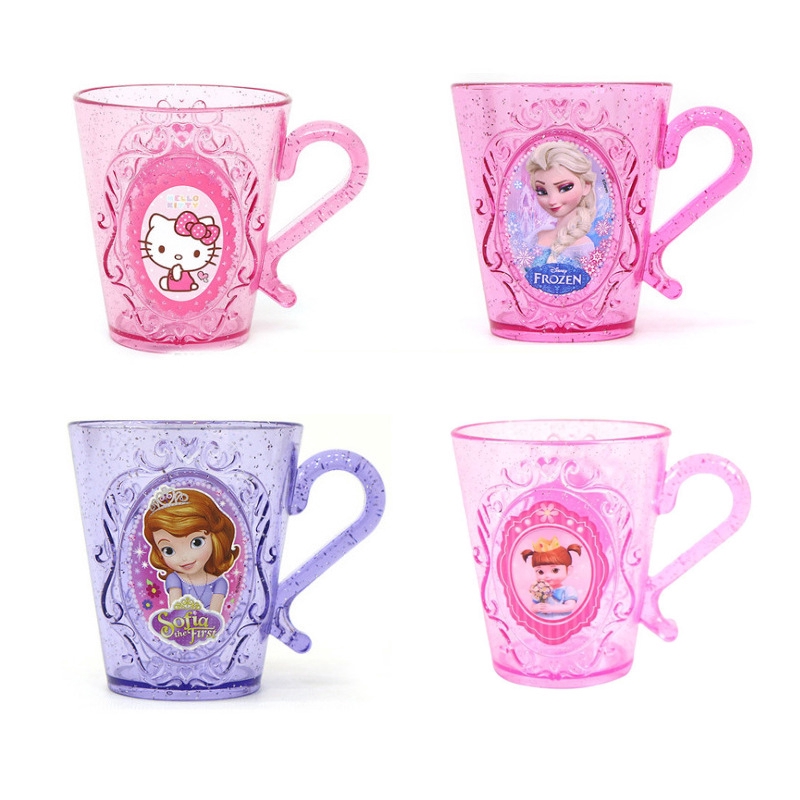 ✿Soyo✿ Bình Nước Bằng Nhựa 290ml Họa Tiết Mèo Công Chúa Băng Giá Sophia Kitty Đáng Yêu Cho Bé