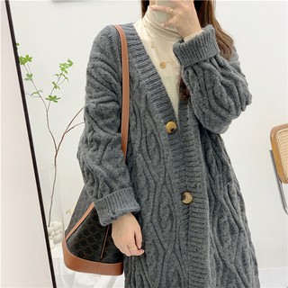 ÁO KHOÁC LEN CADIGAN ĐẠI HÀN DÁNG DÀI SIÊU DÀY DẶN