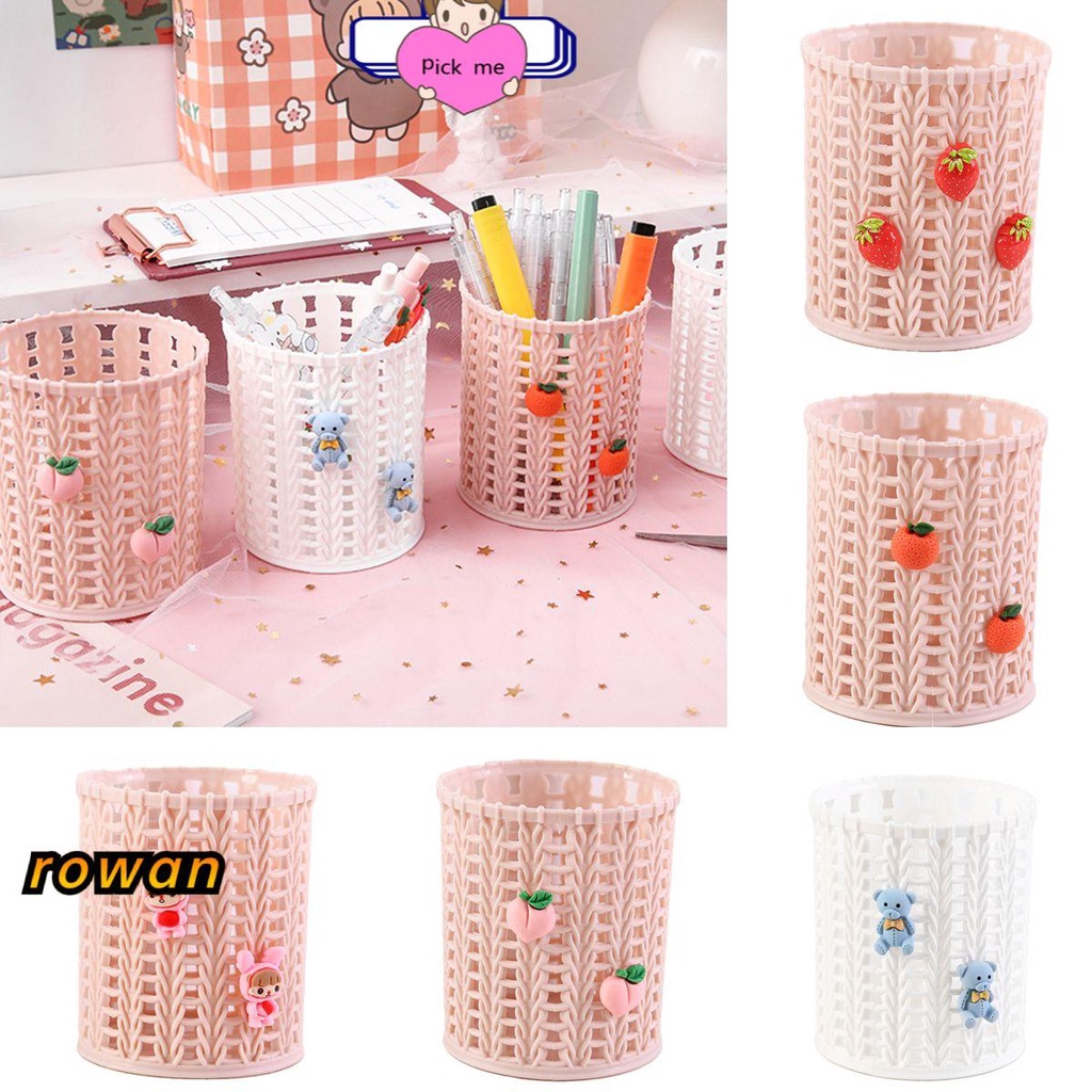 Ống đựng bút / cọ trang điểm để bàn họa tiết hoạt hình tiện lợi