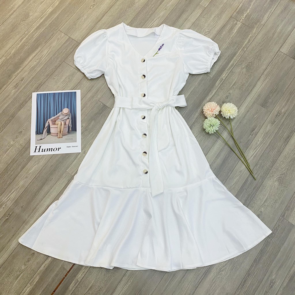 [FREESHIP- HÀNG CÓ SẴN] ĐẦM ĐUÔI CÁ NÚT THÊU NGỰC CHIBEST_CB046 | BigBuy360 - bigbuy360.vn