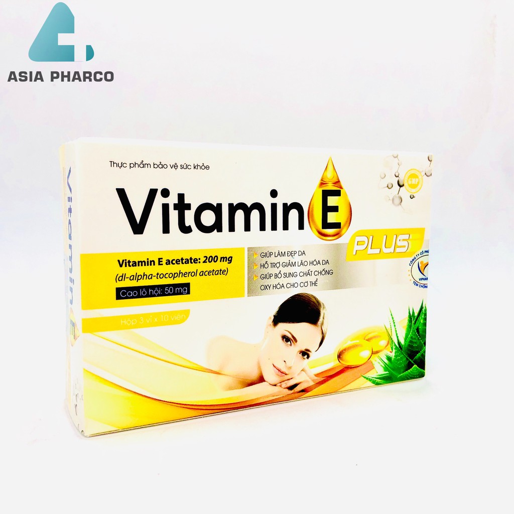 vitamin E Plus -  giúp làm đẹp da, giảm lão hóa da, bổ sung chất chống oxy hóa cho cơ thể