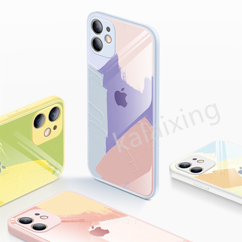 Ốp Điện Thoại Mặt Kính Cường Lực Cho Iphone 12 Pro Max 11 Xs Max Xr X 12mini 7plus 8 Plus Se 2020