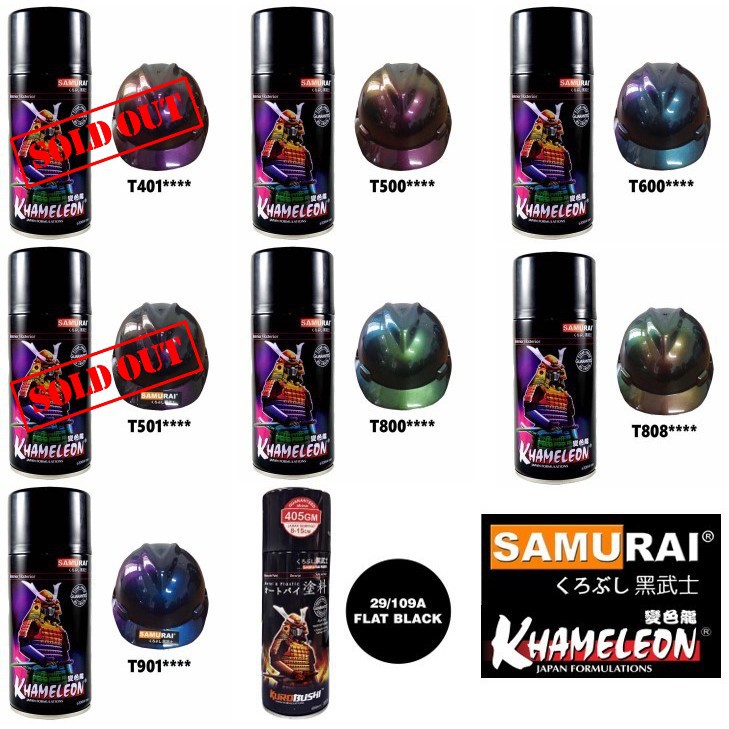 Sơn xịt SAMURAI màu 3D Khameleon (T401,T500,T501,T600,T800,T808,T901) (300ml) (cần sơn trên nền màu Đen)