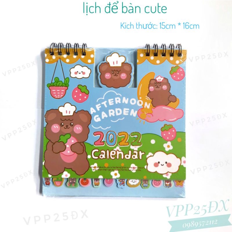 Lịch để bàn  cute 2022 (15cm * 16cm).