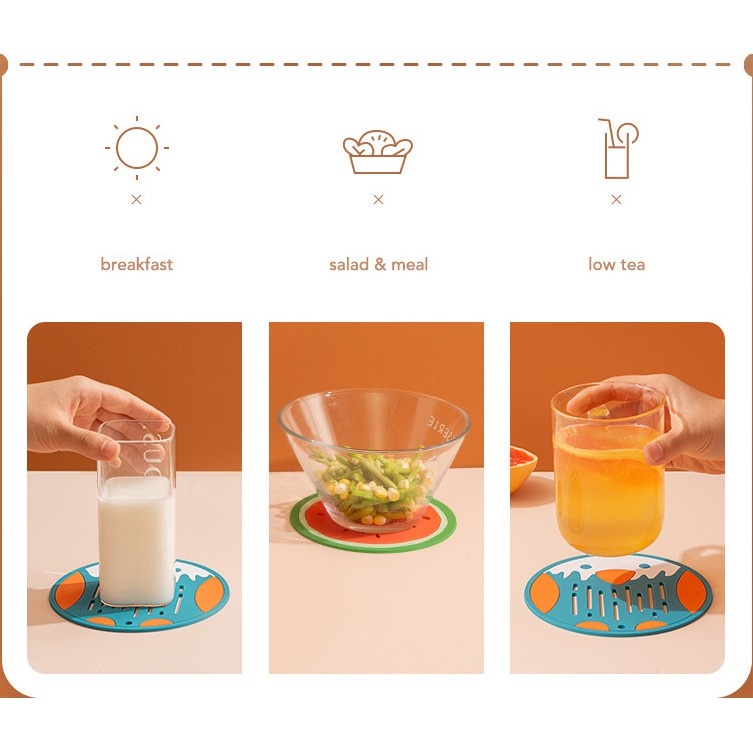 Miếng lót nồi cách nhiệt thiết kế Bắc Âu hiện đại chất liệu silicone dẻo