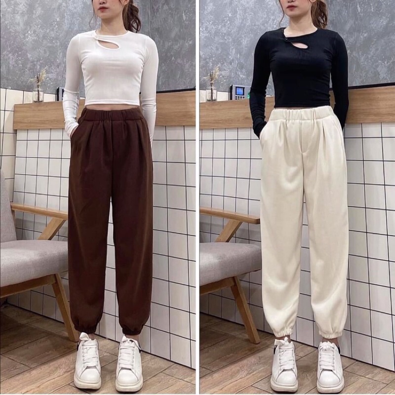 Quần jogger nỉ cho nữ
