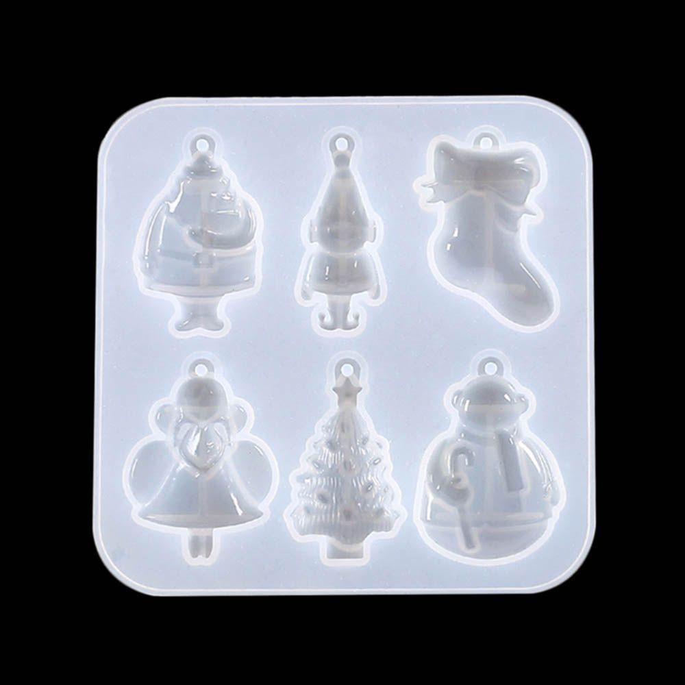ZAIJIE24 Khuôn Silicone Làm Mặt Dây Chuyền Trang Trí Cây Thông Giáng Sinh DIY