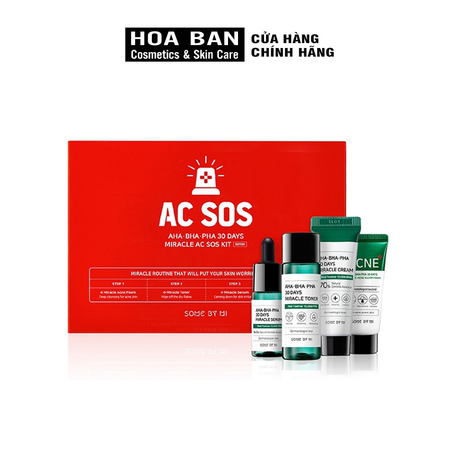 Bộ Kit 4 Món Set dưỡng da mụn Some By Mi AHA- BHA-PHA 30 Days Miracle Starter - HB0050