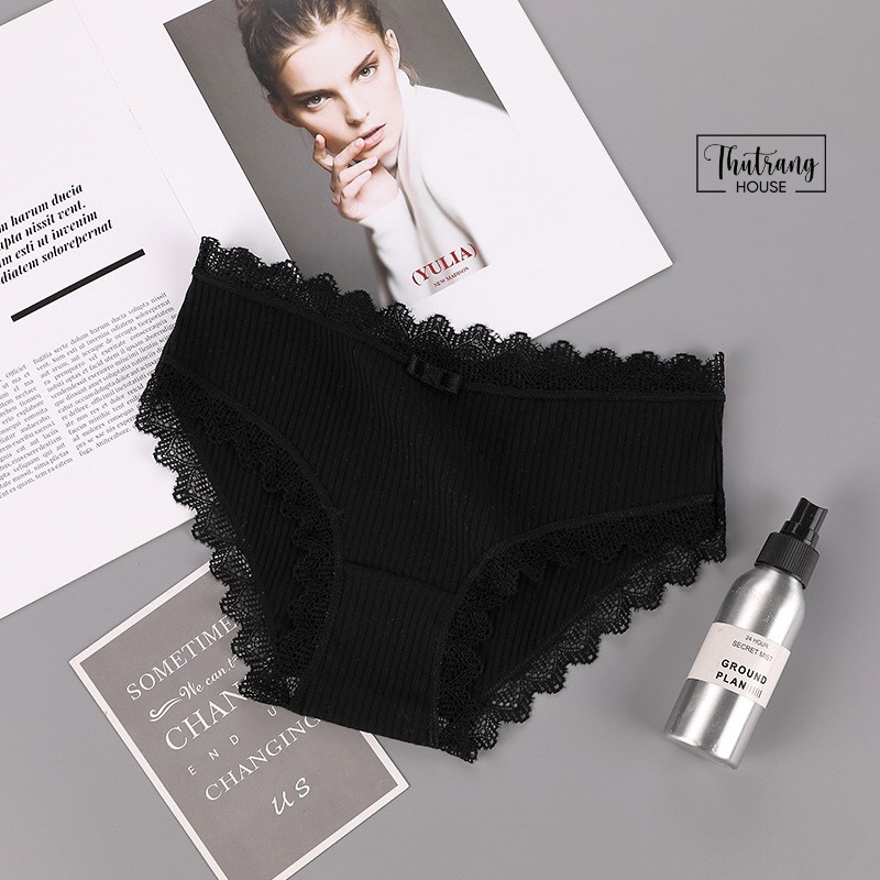 Quần Lót Nữ Cotton tăm cao cấp nâng mông ren sexy, quần chip đính nơ sợi tre kháng khuẩn đẹp dễ thương M01 | BigBuy360 - bigbuy360.vn