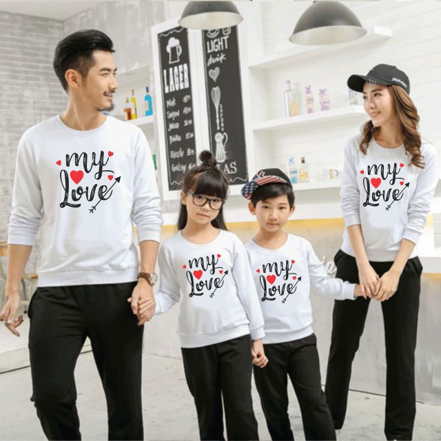 [sĩ] áo khoác thu đông sweater gia đình cặp đôi áo đôi 3/4/5 người chất mịn mặc ấp đủ size bé 5 kí-90 kí