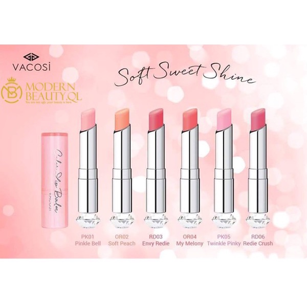 CHÍNH HÃNG: Son Dưỡng Môi Có Màu Vacosi Color Lip Balm Dưỡng Làm Mềm Và Tạo Độ Bóng Cho Môi