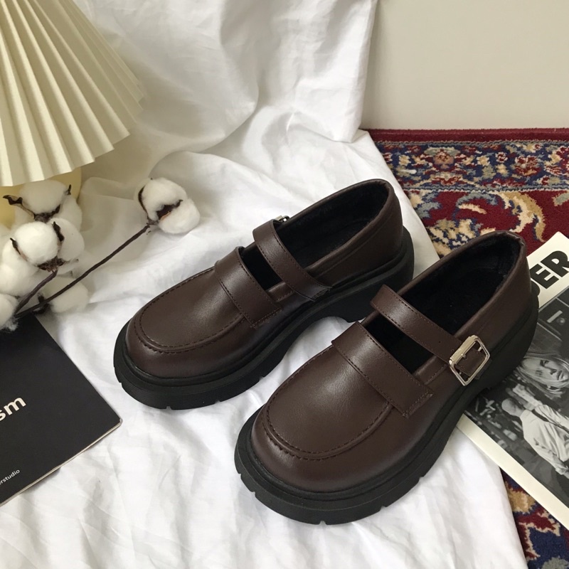 Giày loafer búp bê có quai Yannie Lolita vintage cổ điển