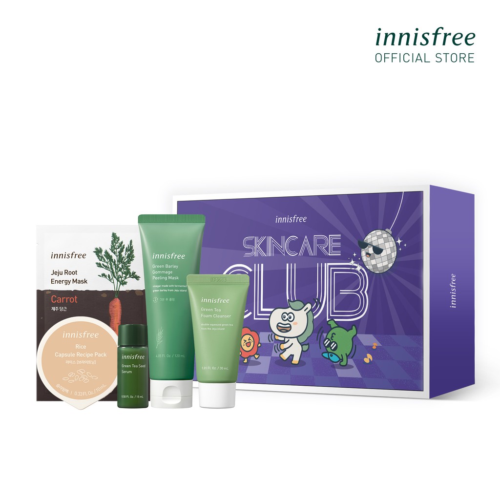 Bộ chăm sóc làm sạch và sáng da innisfree Green Barley Gommage Mask Set