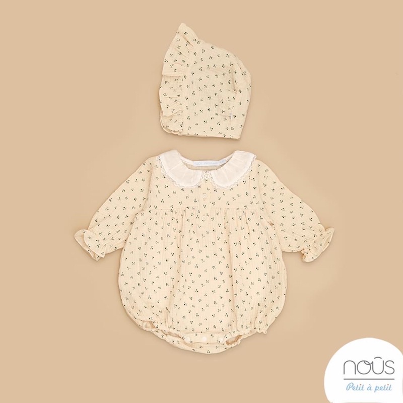NOUS Petit à Petit Set body cộc và set váy chữ A kèm mũ thương hiệu Nous cho bé