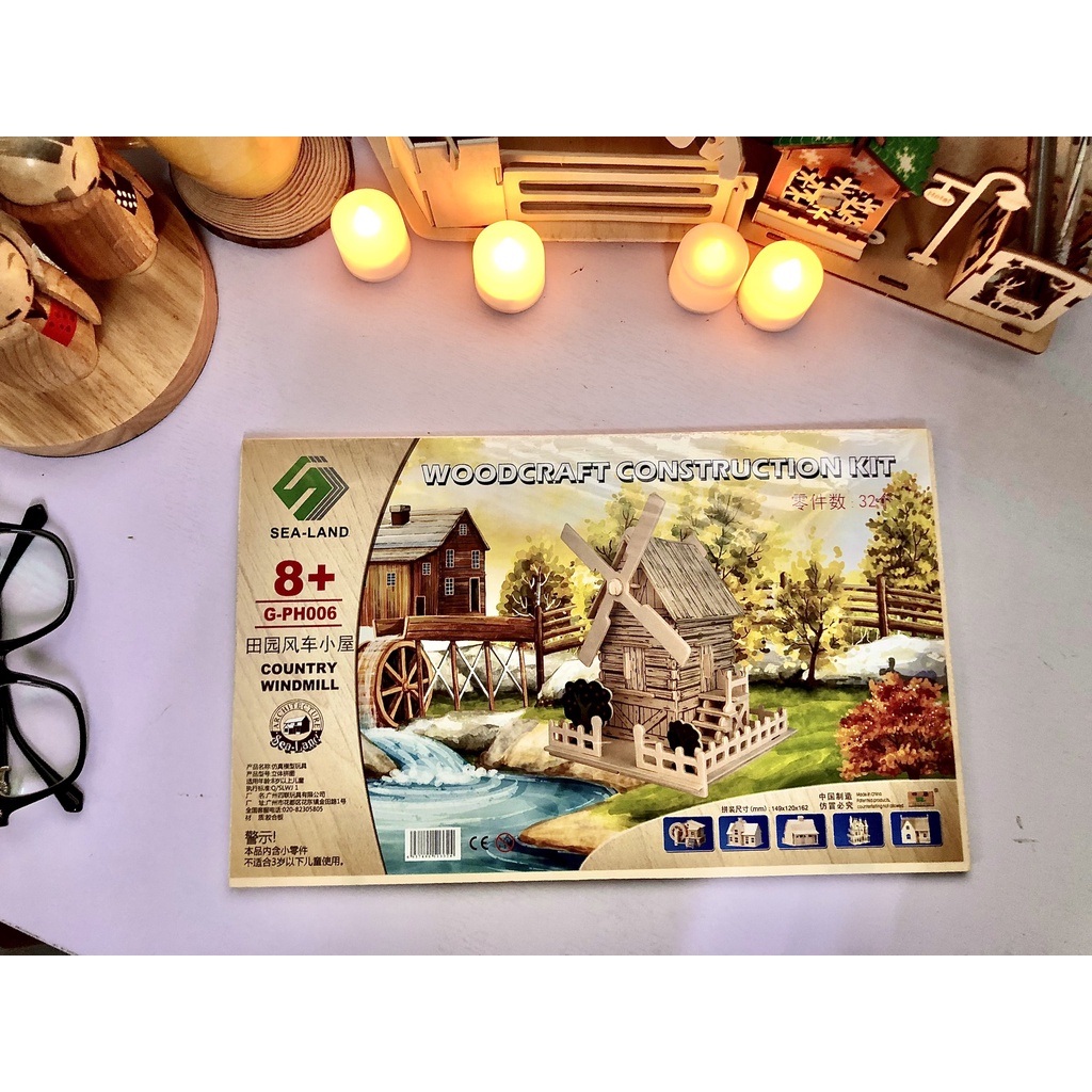 Mô hình gỗ lắp ghép trang trí 3D ngôi nhà nhỏ xinh đẹp