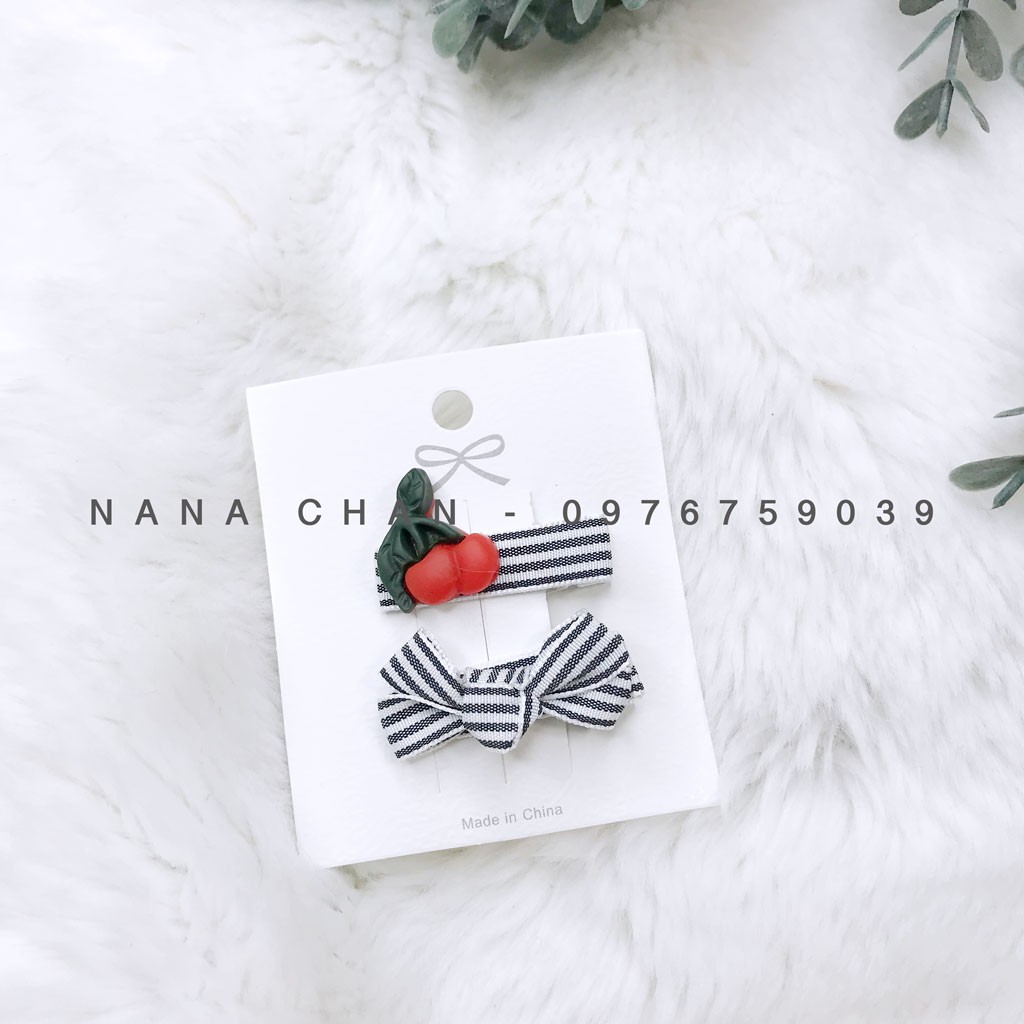 [I013] Set cặp tóc nơ đính nhựa cho bé