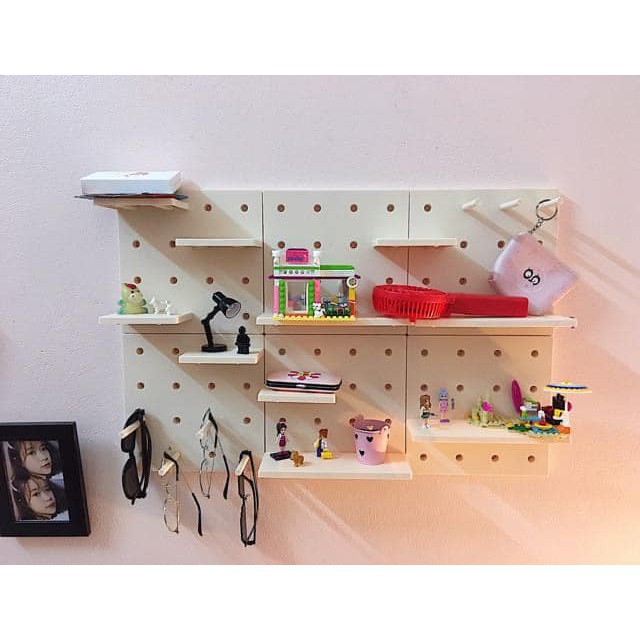 Bảng Pegboard Đục Lỗ Treo Tường Màu Pastel - trang trí, treo đồ dùng, móc chìa khóa, mỹ phẩm | BigBuy360 - bigbuy360.vn