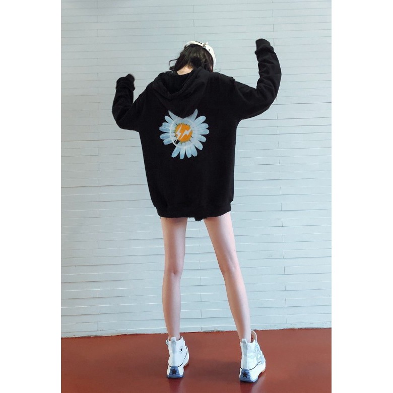 [Video Thực Tế] Áo Hoodies HÀN QUỐC Unisex hoa cúc hot rần rần KC009