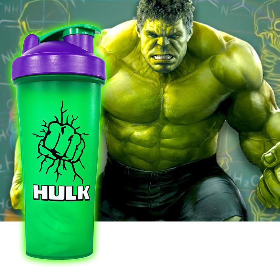 Bình Nước Tập Gym - Bình lắc Siêu Anh Hùng 700ML  Hulk, Superman, Batman, Captain