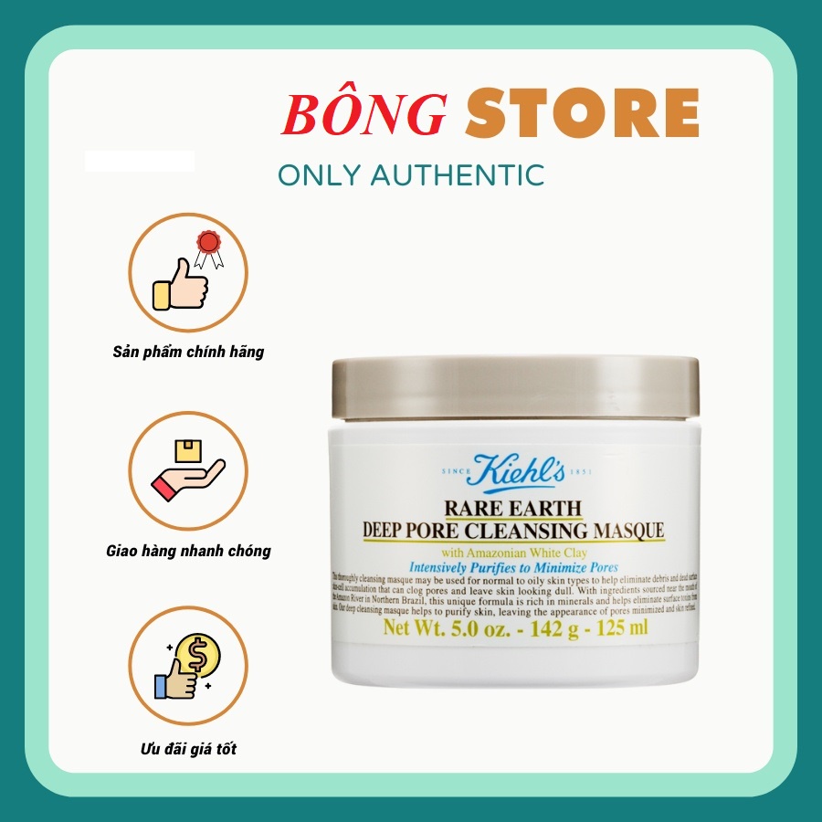 Mặt Nạ Đất Sét Kiehls Làm Sạch Sâu Se Khít Lỗ Chân Lông - giảm mụn đầu đen, ngăn ngừa lão hóa da