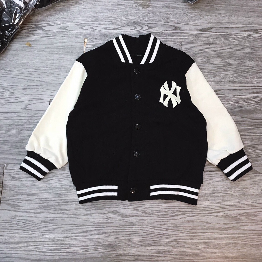 Áo Khoác BomBer Chất Nỉ Dạ Xuất Dư Cho Bé In Chữ NY Cực Xinh SUMO KID
