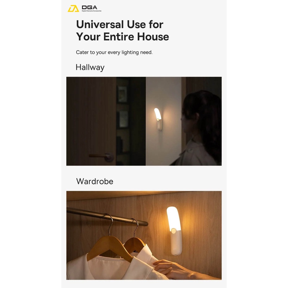 Đèn Cảm Ứng Thông Minh Baseus crescent moon Human Body Induction Night Light