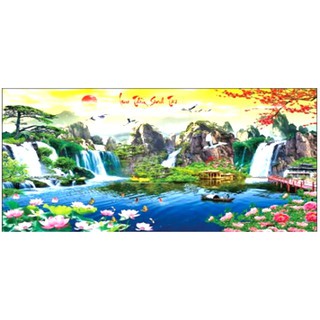 Tranh đính đá ' lưu thủy sinh tài kt 120-60