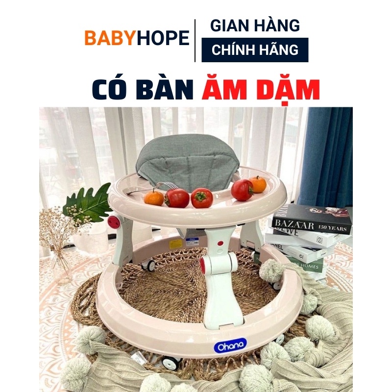 Xe tròn tập đi, xe tập đi cho bé có nhạc,điều chỉnh độ cao,có bàn ăn dặm CAO CẤP
