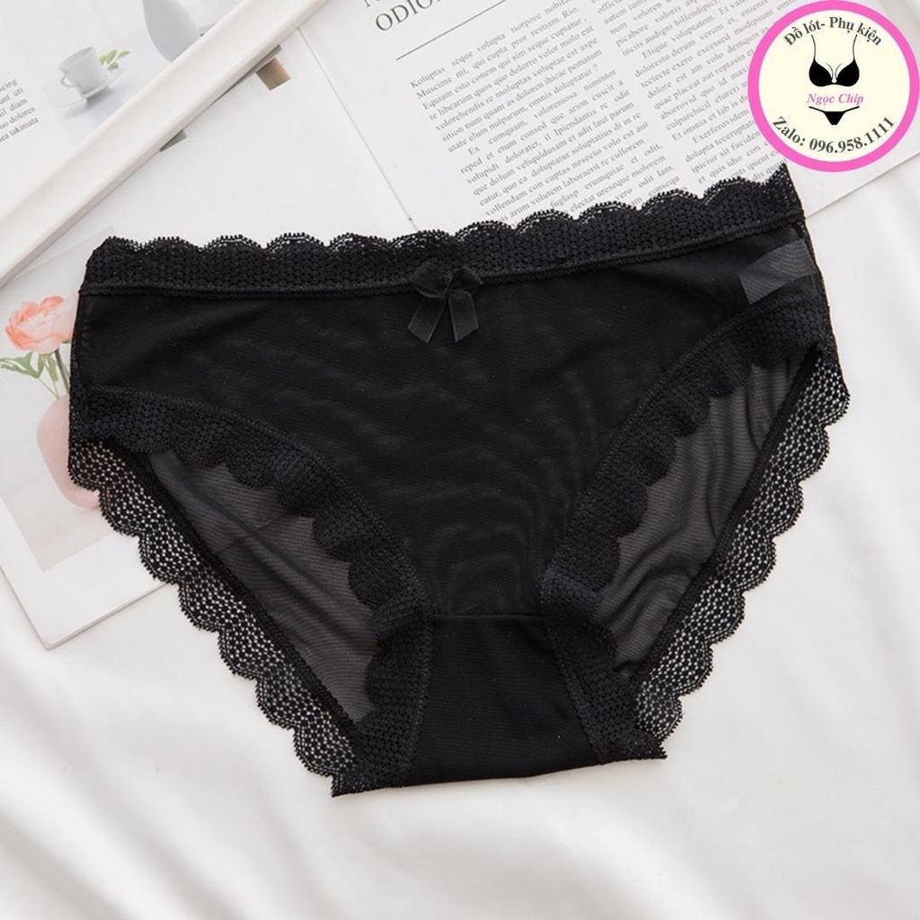 Quần lót nữ cao cấp,quần chip lưới viền ren siêu mỏng kháng khuẩn thoáng mát sexy nữ tính NĐ03