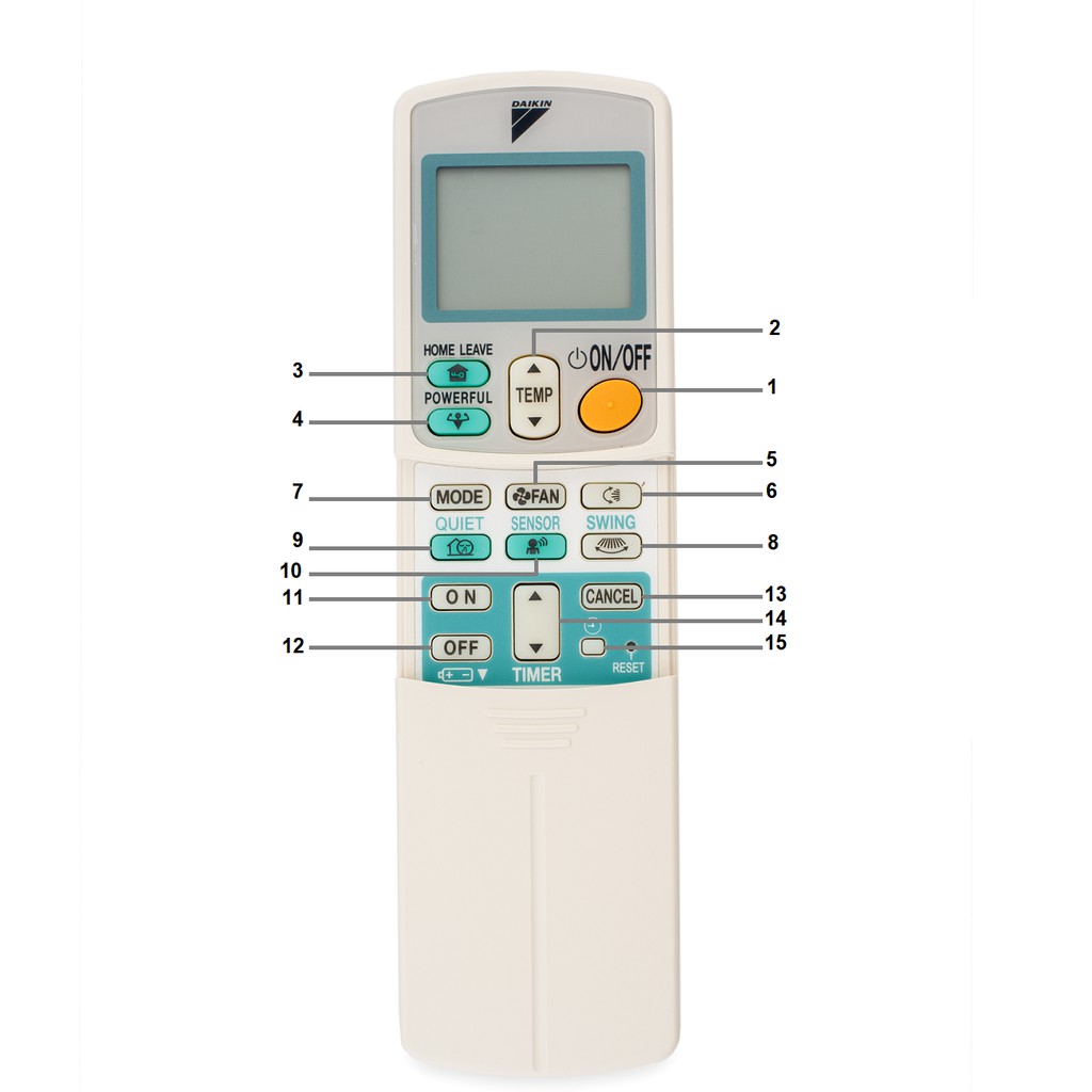 Remote ARC433B70 cho máy điều hòa Daikin FTXD50/60/71FVM, FTXD50/60/71FVMV, FTXD50/60/71HVMV, FTXS50/60/71FVMV/GVMV