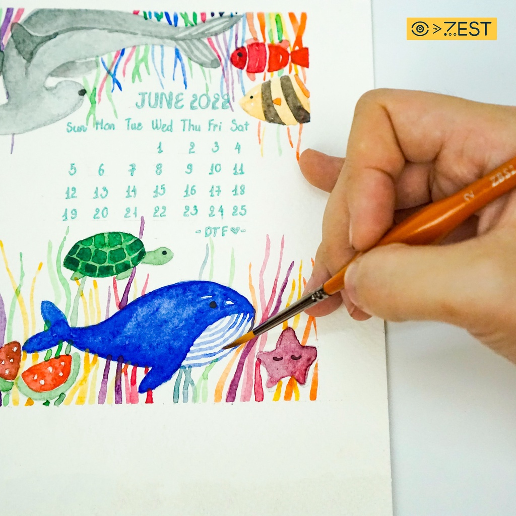 Cọ vẽ HAND đầu tròn thân vàng