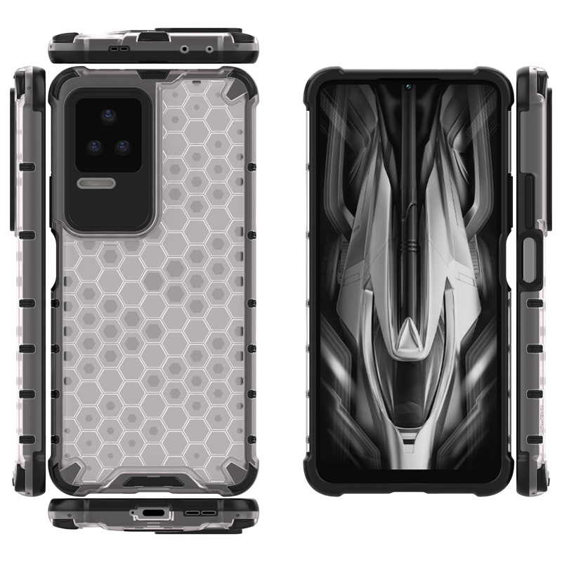 Ốp Điện Thoại TPU PC Trong Suốt Họa Tiết Tổ Ong Chống Sốc Cho Xiaomi Redmi K50 Pro