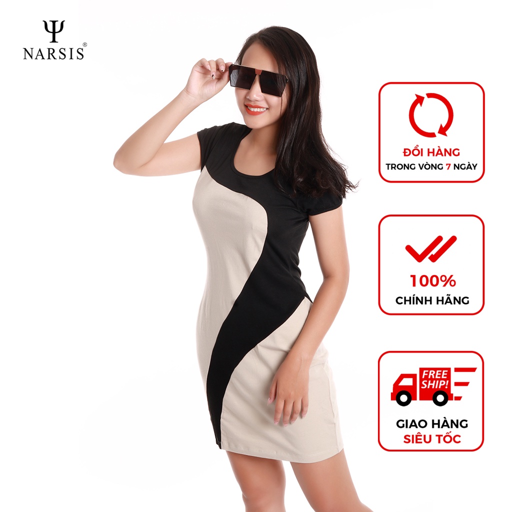 Váy nữ NARSIS New1250 màu vàng kem phối