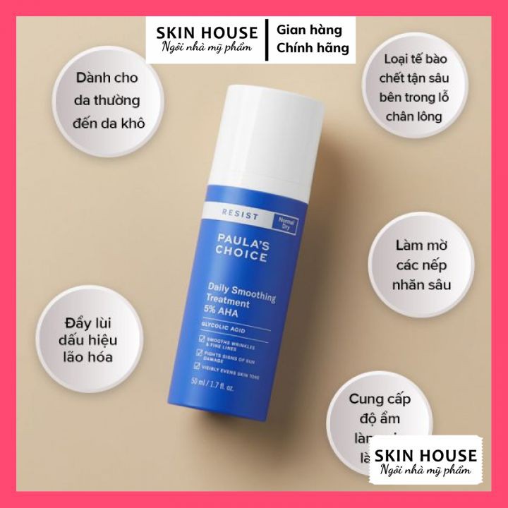 Kem loại bỏ tế bào chết làm mềm da chứa 5% AHA Paula's Choice Resist Daily Smoothing Treatment With 5% AHA